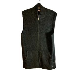 Smartwool Mens L 100% Merino Wool Full Zip Vest Pockets Gray Outdoor Gorpcore - Picture 1 of 11