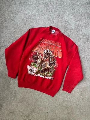 Sudadera universitaria vintage años 90 University of Wisconsin Badgers Salem ropa deportiva Foto 1 de 4