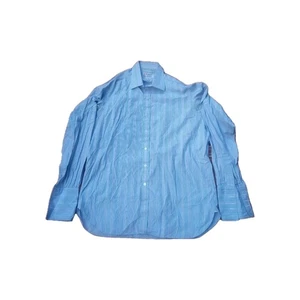 Turnbull & Asser Mens Blue Striped Shirt 17" 43 Cm - Picture 1 of 9