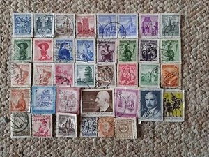37 x vintage Used Austrian postage stamps,mostly off paper good condition. - Picture 1 of 5