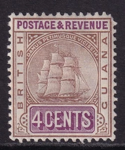 BRITISH GUIANA EDVII SG254, 4c brown and purple, Mounted MINT. - Picture 1 of 2