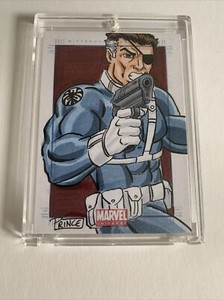Nick Fury - Rittenhouse 2011 Marvel Universe Sketch Card by Buddy Prince
