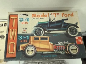 Original VINTAGE AMT 1925 Model T Ford 3 in 1 Model Kit 125 200 - Picture 1 of 17
