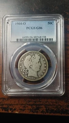 1904 O Silver Barber Half Dollar 50C PCGS G06                               4110 - Image 1 of 4