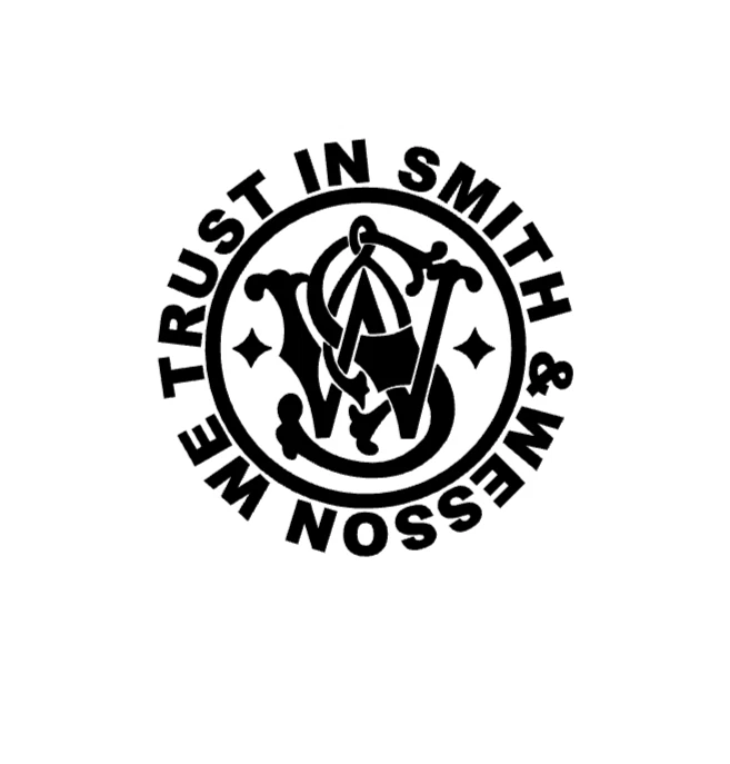Classic Smith & Wesson Firearms Ammo Can Locker Toolbox Decal 4” We Trust - Image 1 of 3