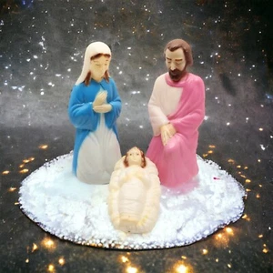 Rare Vintage 18" Empire Tabletop Nativity Christmas Blow Molds Mary Joseph Jesus - Picture 1 of 24