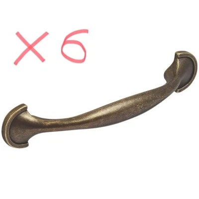 PAQUETE DE 6 MANIJAS DE ARCO HAFELE 96mm CENTROS DE AGUJEROS LATÓN ANTIGUO 4760J ENVÍO GRATUITO