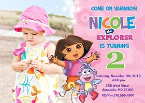Dora, Dora the Explorer, Birthday Party Invitation - Picture 1 of 1