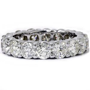 3.95ct Moissanite Eternity Band | D/VVS1 | Round Cut | 14K White Gold | Wedding - Picture 1 of 3