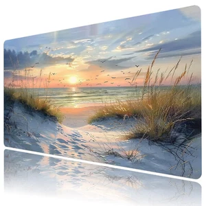Ocean Beach Mouse Pad Sunset Landscape Desk Mat for Keyboard and Mouse Desk Pad - Picture 1 of 6