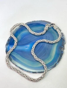 16” Heavy 60.8g Artisan 925 Sterling Silver Byzantine Chain Necklace Bold Thick - Picture 1 of 5
