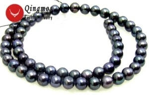 Cuentas sueltas de perlas negras naturales de agua dulce de 6-7 mm para hacer joyas hebras de 14 - Imagen 1 de 13