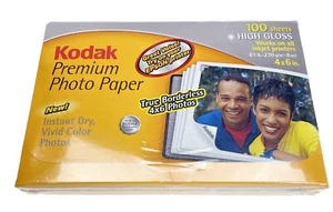 Kodak Ultra Premium Photo Pic Paper High Gloss 100 Sheets 4x6 Instant Dry - Picture 1 of 3