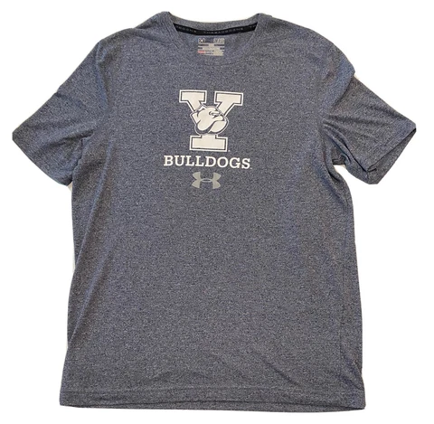Under Armour Yale Bulldogs Heather Blue Gray  T-Shirt Mens Small - FREE SHIPPING Cover