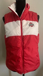 The Ohio State Buckeyes Columbia Vest Women's sz M Reversible Puffer FOOTBALL - Picture 1 of 6