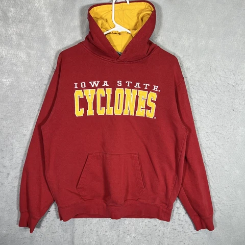 A1 Vintage Iowa State Cyclones Hoodie Sweatshirt Adult Large Maroon Mens Cover