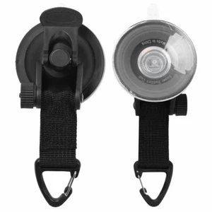 2 Reusable Strong Suction Cups Tie Downs w/Hooks for Car Awning Windshield Camp - Picture 1 of 12