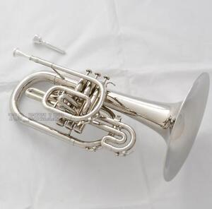Newest Professional Marching Mellophone F Key Silver Nickel Finish With Case
