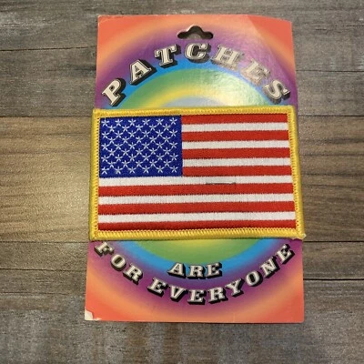 United States Flag Patch Iron On Sewn 3.5" x 2.25" USA US Stars Stripes - Image 1 of 4