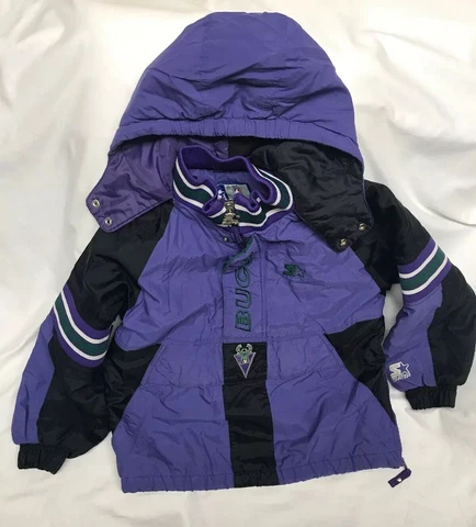 Vintage 90s Milwaukee Bucks Starter Pullover Jacket Youth M *See Description* Cover