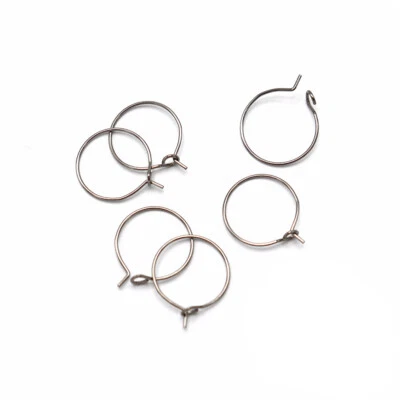 Alambres para pendientes de acero inoxidable - Aros para dijes de vino - 15 mm - 20 piezas - FD960 Foto 1 de 2