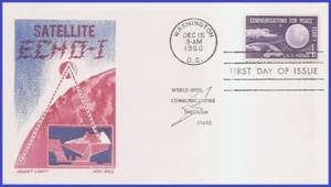 USA7 #1173 U/A CACHET CRAFT FDC Echo I - Communications for Peace - Picture 1 of 1
