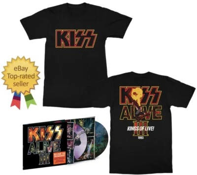 KISS ALIVE III 30th Anniversary /500 DELUXE Picture Disc Vinyl 2 LP +T-Shirt MED - Image 1 of 4