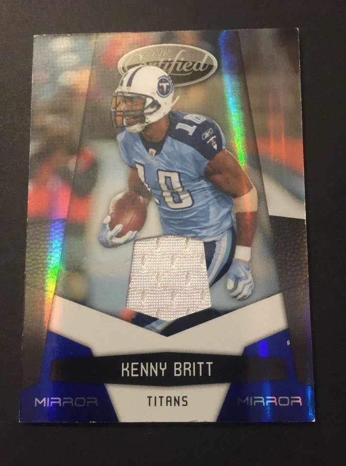 Kenny Britt Titans Rutgers 2010 Panini Mirror Jersey Authentic Certified JG7 - Image 1 of 2