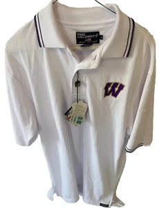 New With Tags Pro Celebrity Men's White Washington Huskies Polo Shirt  Small S - Picture 1 of 10