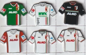6 Trikot Pins / Pin (Fußball) vom FC Augsburg - Bild 1 von 1