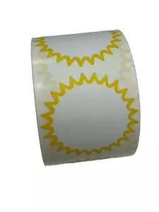 Pegatinas térmicas directas Starburst Zebra de 2" pegatinas de borde AMARILLO 750 P/rollo - Imagen 1 de 7
