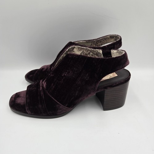 Sandali donna Band Of Gypsies taglia 8 5 velluto tacco 'Jordan' colore vino usati in ottime condizioni