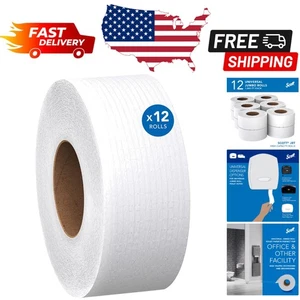 Scott Jumbo Toilet Paper Rolls, 1,000' per Roll, 12 Rolls - Eco-Friendly Choice - Picture 1 of 11