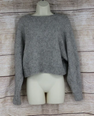 H&M 女式小号羊毛短套衫毛衣 Heather 灰色 — 第 1/4 张图片