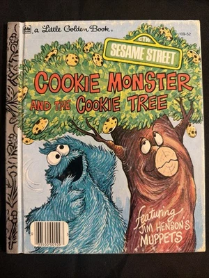 Vint A Little Golden Book Sesame Street Cookie Monster & The Cookie Tree #6132 Foto 1 de 4