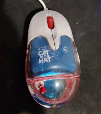 Dr Seuss Cat In The Hat Y2k Aquamouse Vintage Aqua Mouse RARE USB MOUSE - Image 1 of 4