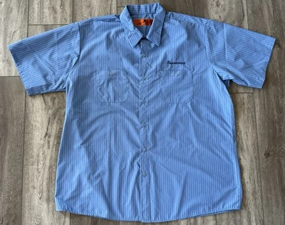 Camisa de trabajo industrial a rayas manga corta Red Kap para hombre 2XL azul *ingeniería* Foto 1 de 4
