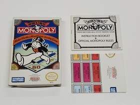 Monopoly Nintendo NES Box and Manual Only *