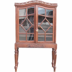 Antique Indo-Portuguese Rosewood & Glass Display Cabinet on Stand c. 1830 - Picture 1 of 12