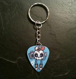 Skull Kid Graffiti Boombox Music Art Guitar Pick Keychain Accessory Gift Present - Picture 1 of 2