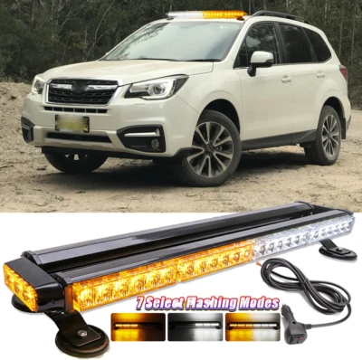Barra de luces estroboscópicas LED de advertencia de emergencia para techo blanco ámbar para Subaru Forester Foto 1 de 4