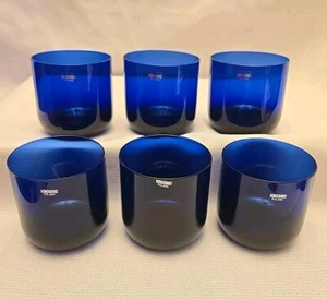 Vintage KROSNO Cobalt Blue Drinking Glasses  lot of 6 - Picture 1 of 11