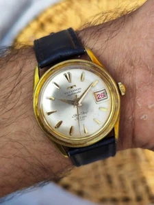 Technos Star Chief Automatic Gold Plated Vintage Men's Watch Swiss - Picture 1 of 9