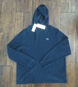 LACOSTE LONG SLEEVE NAVY BLUE HOODED TOP SIZE XL - Picture 1 of 8