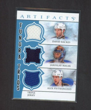 2012-13 Artifacts Tundra Trios Jerseys Blue D. Backes/J. Halak/A. Pietrangelo