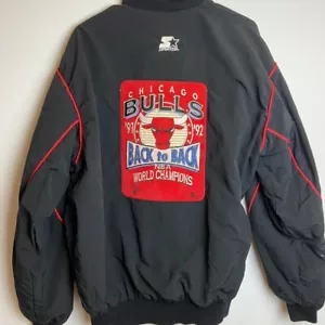 Vintage Starter "Back 2 Back" Chicago Bulls Championship Jacket Made in USA NBA - Picture 1 of 8