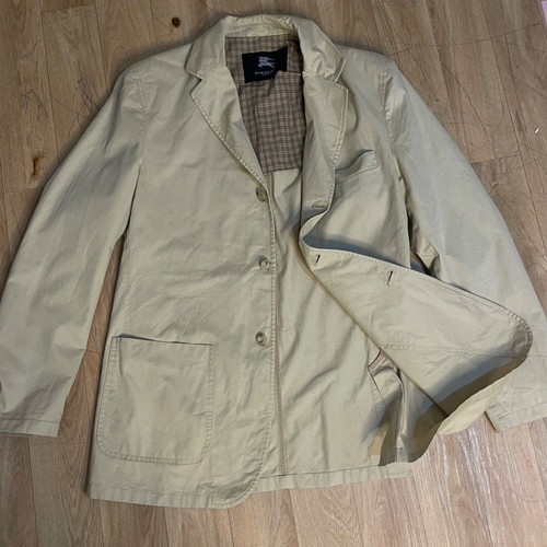 Burberry london nova check sport blazer cappotto giacca cotto uomo beige taglia 42us L