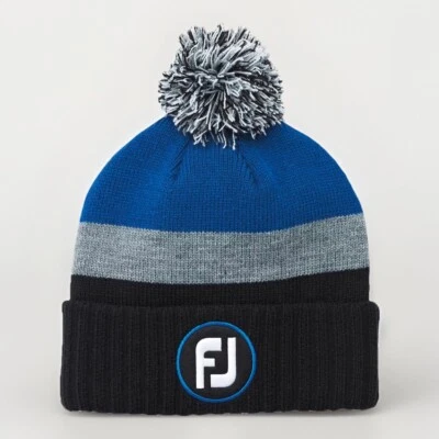 Gorra de golf FootJoy gorra FJ gorro azul real invierno tejido pompón rayas para hombre talla única Foto 1 de 3