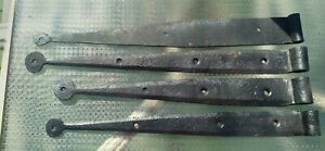 VINTAGE HAND FORGED WROUGHT-IRON BARN STRAP HINGES