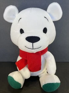 Peluche pupazzo orso di Natale bianco Hallmark 2016 sciarpa rossa piedi verdi giocattolo - Foto 1 di 10